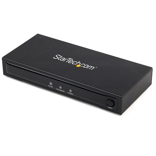 StarTech VID2HDCON2 S-Video oder Composite zu HDMI Konverter mit Audio (720p, NTSC & PAL, HDMI Upscaler, Mac & Windows) - Videokonverter - Composite Video, S-video - HDMI - Schwarz