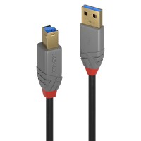 Lindy Anthra Line - USB-Kabel - USB Typ A (M) bis USB Type B (M) - USB 3.0 - 3 m - rund - Schwarz