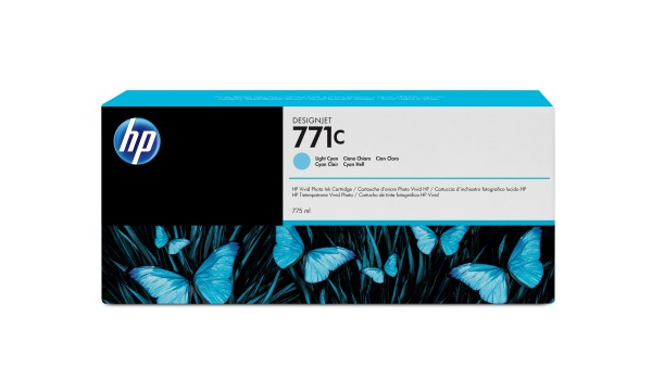 HP 771C - 775 ml - hell Cyan - Original - Tintenpatrone - für DesignJet Z6200, Z6600, Z6610, Z6800, Z6810