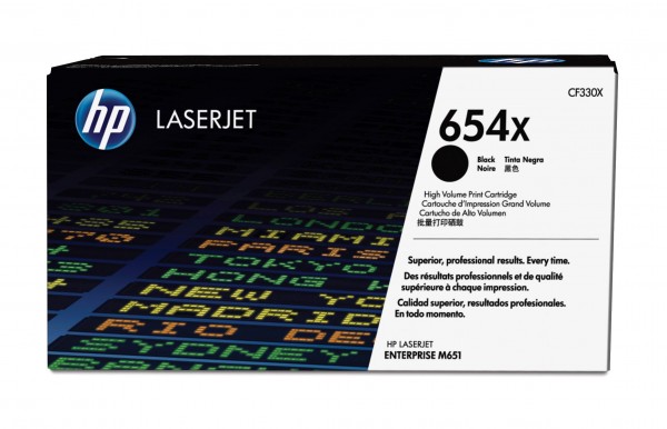 HP 654X - Hohe Ergiebigkeit - Schwarz - Original - LaserJet - Tonerpatrone (CF330X) - für Color LaserJet Enterprise M651dn, M651n, M651xh; Color LaserJet Managed M651dnm, M651xhm
