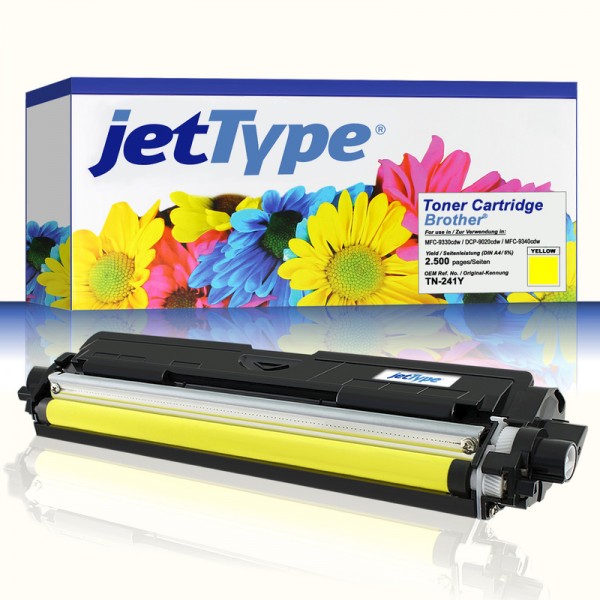 jetType Toner kompatibel zu Brother TN-241Y gelb 1.400 Seiten 1 Stück