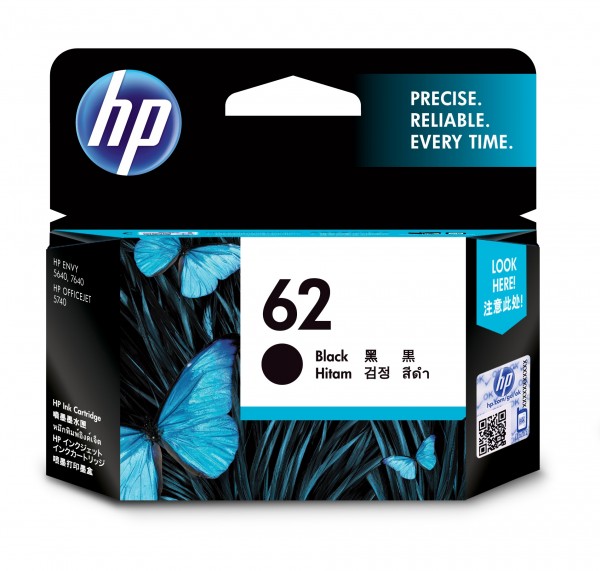 HP 62 - Schwarz - Original - Tintenpatrone - für Envy 55XX, 56XX, 76XX; Officejet 250, 57XX, 8040