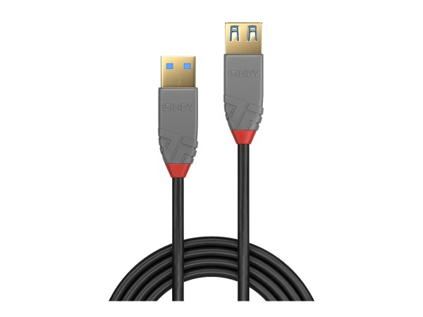 Lindy Anthra Line - USB-Kabel - USB Typ A (M) bis USB Typ A (W) - 50 cm - Schwarz - 36760