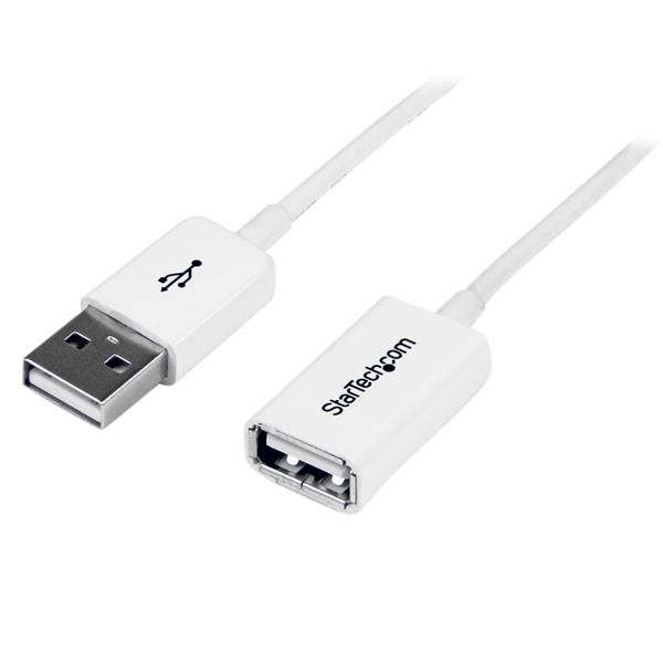 StarTech 3m USB 2.0 Verlängerungskabel A auf A - Stecker/Buchse - Weiß - USB A (St) auf USB A (Bu) Verlängerung - USB-Verlängerungskabel - USB (W) bis USB (M) - USB 2.0 - 3 m - geformt - weiß - für P/N: MSDREADU2OTG, USBEXTPAA1MW, USBEXTPAA2MW, USBPAUB1MW, USBPAUB2MW, USBPAUB50CMW