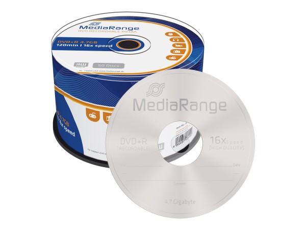 MediaRange - 50 x DVD+R - 4.7 GB (120 Min.) 16x - Spindel
