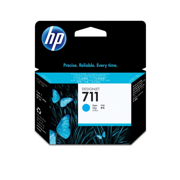 HP 711 - 29 ml - Cyan - Original - DesignJet - Tintenpatrone - für DesignJet T100, T120, T120 ePrinter, T125, T130, T520, T520 ePrinter, T525, T530