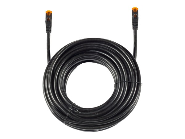 Helos - Patch-Kabel - RJ-45 (M) zu RJ-45 (M) - 5 m - SFTP - CAT 6a - im Freien, ohne Haken - Schwarz