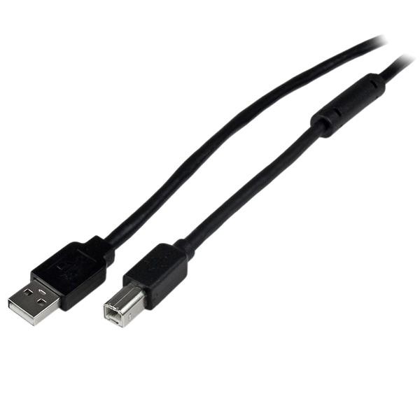 StarTech 20m aktives USB 2.0 A auf B Kabel - Stecker/Stecker - USB Druckerkabel 1x USB A / 1x USB B - Schwarz - USB-Kabel - USB Typ B (M) bis USB (M) - USB 2.0 - 20 m - Schwarz - für P/N: ICUSB232D