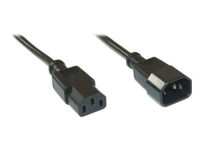InLine - Spannungsversorgungs-Verlängerungskabel - IEC 60320 C13 zu IEC 60320 C14 - 1 m - Schwarz