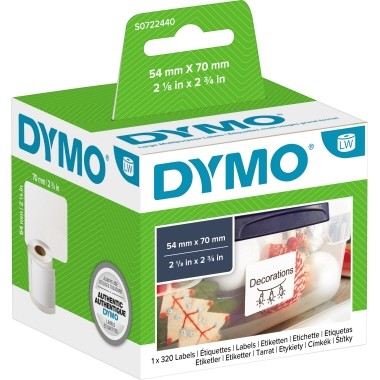 Dymo Etikettenband S0722440 weiß 7 cm x 5,4cm 320 Etiketten