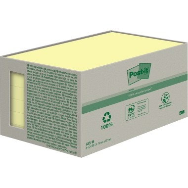 Post-it Haftnotiz Recycling Notes 655-1B 127x76mm ge 6St