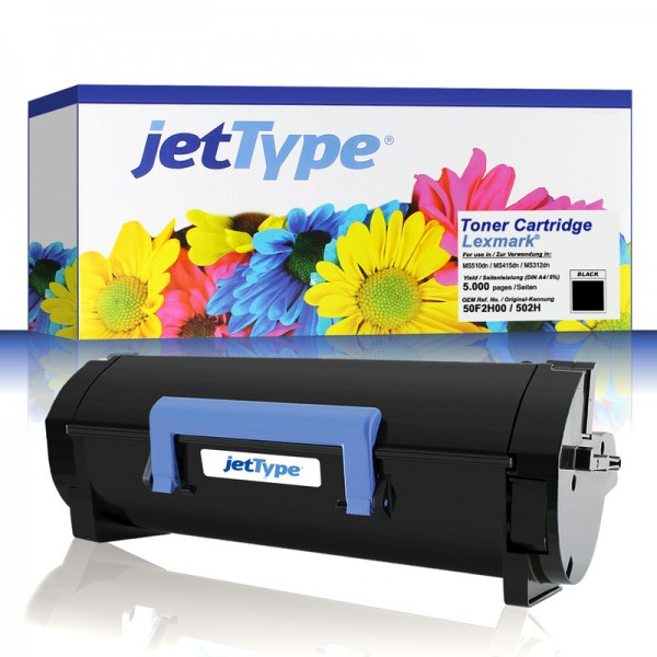 jetType Toner kompatibel zu Lexmark 50F2H00 502H schwarz 5.000 Seiten 1 Stück