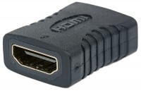 Manhattan HDMI Coupler, 4K@60Hz (Premium High Speed), Female to Female, Straight Connection, Black, Ultra HD 4k x 2k, Fully Shielded, Gold Plated Contacts, Lifetime Warranty, Polybag - HDMI Kupplung - HDMI weiblich gerade zu HDMI weiblich gerade - 4K Unterstützung