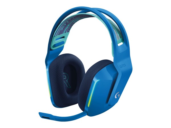 Logitech G G733 LIGHTSPEED Wireless RGB Gaming Headset - Headset - ohrumschließend - 2,4 GHz - kabellos - Blau