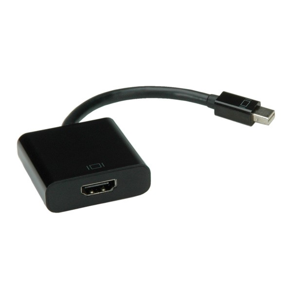 VALUE - Video- / Audio-Adapter - Mini DisplayPort (M) bis HDMI (W) - 15 cm - Schwarz - passiv