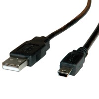 Roline - USB-Kabel - USB (M) zu Mini-USB, Typ B (M) - USB 2.0 - 1.8 m - Schwarz