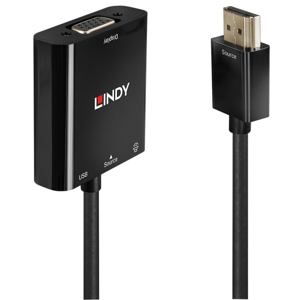 Lindy - Videokonverter - HDMI - VGA - Schwarz