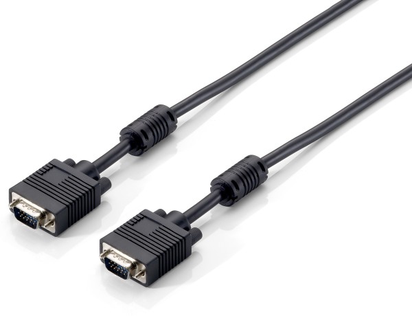 Equip Life - VGA-Kabel - HD-15 (VGA) (M) bis HD-15 (VGA) (M) - 8 m - Daumenschrauben - Schwarz