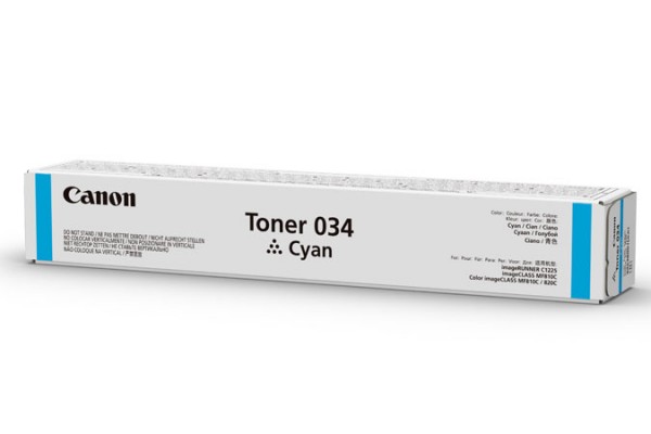 Canon 034 - Cyan - Original - Tonerpatrone - für ImageCLASS MF810Cdn, MF820Cdn; imageRUNNER C1225, C1225iF
