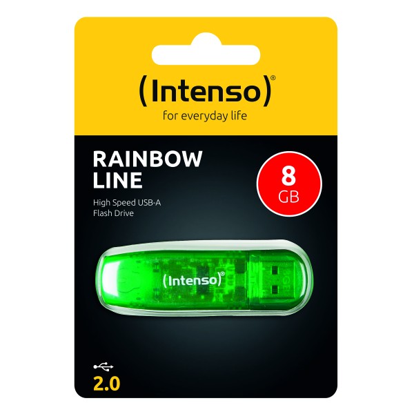 Intenso USB Stick 8GB 3502460 Rainbow Line USB 2.0 grün