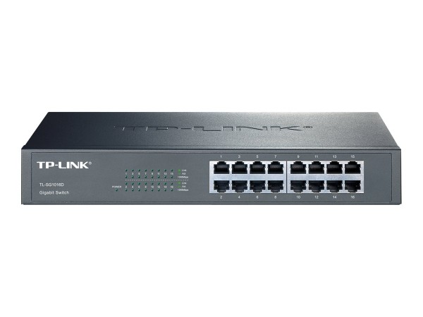 TP-Link TL-SG1016D 16-Port Gigabit Switch - Switch - unmanaged - 16 x 10/100/1000 - Desktop