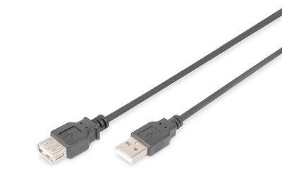 ASSMANN - USB-Verlängerungskabel - USB (M) zu USB (W) - USB 2.0 - 5 m - Schwarz
