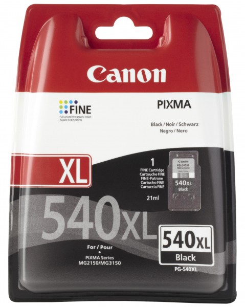 Canon Tinte 5222B005 PG-540 XL Schwarz 600 Seiten 21 ml pigmentiert Große Füllmenge 1 Stück