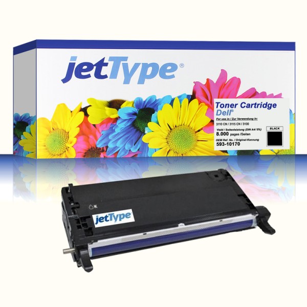 jetType Toner kompatibel zu Dell 593-10170 PF030 schwarz 8.000 Seiten 1 Stück