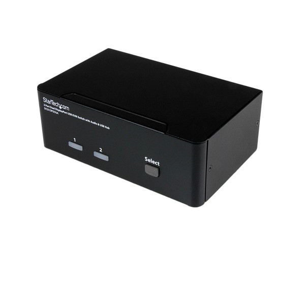 StarTech 2 Port Dual DisplayPort USB KVM Switch mit Audio - DisplayPort Desktop KVM Umschalter mit USB Hub - 4xUSB Buchse 2xDP Buchse - KVM-/Audio-Switch - 2 x KVM/Audio - 1 lokaler Benutzer - Desktop - für P/N: IM12D1500P, SVA12M2NEUA, SVA12M5NA