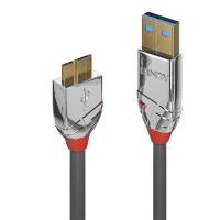 Lindy CROMO - USB-Kabel - USB Typ A (M) bis Micro-USB Typ B (M) - USB 3.0 - 3 m - rund - Grau