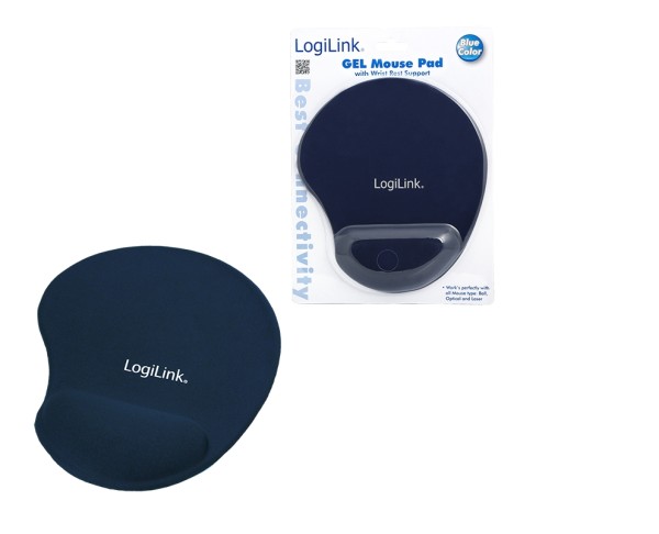 LogiLink - Mauspad mit Handgelenkpolsterkissen - Blau