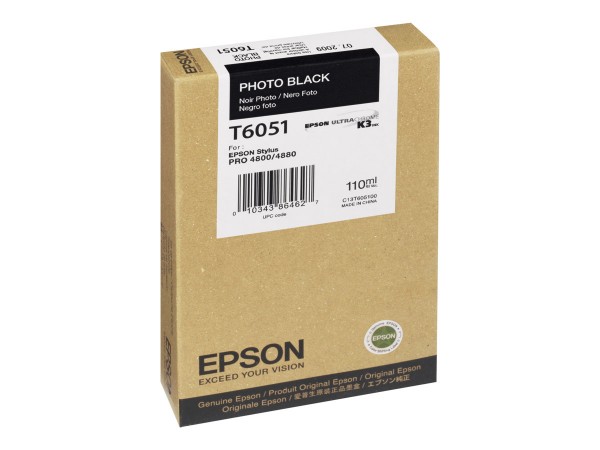 Epson Tinte C13T605100 T6051 Fotoschwarz 110 ml 1 Stück