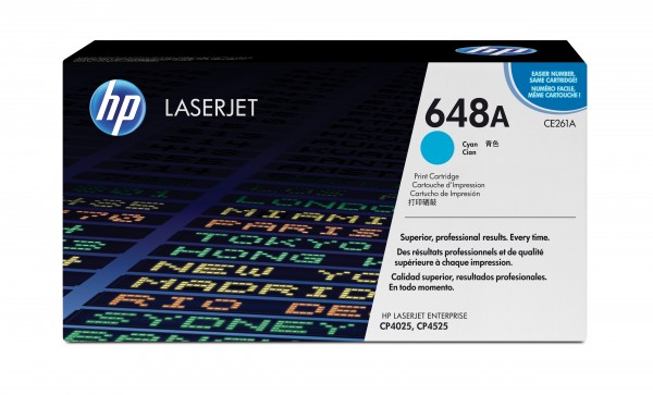 HP 648A - Cyan - Original - LaserJet - Tonerpatrone (CE261A) - für Color LaserJet Enterprise CP4025dn, CP4025n, CP4525dn, CP4525n, CP4525xh