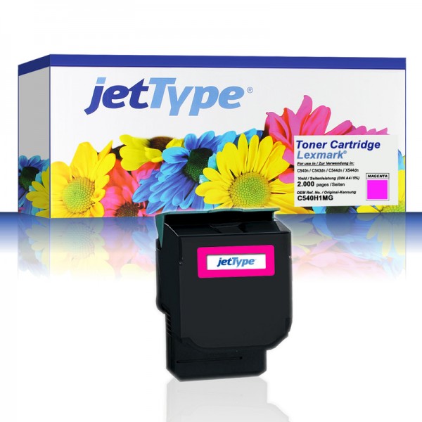 jetType Toner kompatibel zu Lexmark C540H1MG magenta 2.000 Seiten 1 Stück