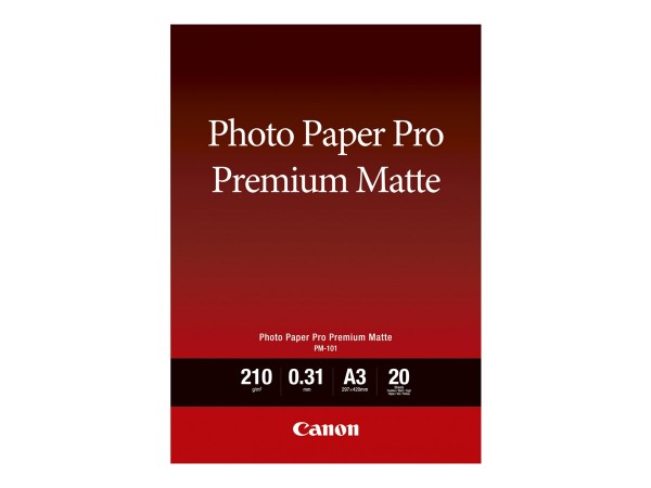 Canon Fotopapier PM-101 8657B006 DIN A3 210 g/m² weiß matt glatt 20 Blatt