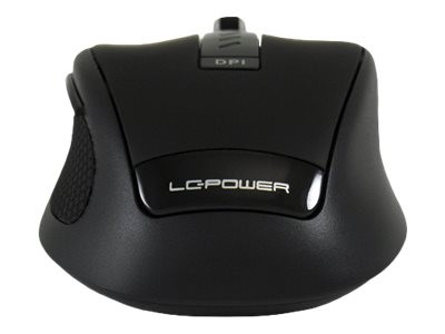 LC Power m800BW - Maus - optisch - 6 Tasten - kabellos - 2.4 GHz - kabelloser Empfänger (USB) - Schwarz, Anthrazit - retail