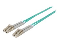 Intellinet Fibre Optic Patch Cable, OM3, LC/LC, 1m, Aqua, Duplex, Multimode, 50/125 Âµm, LSZH, Fiber, Lifetime Warranty, Polybag - Patch-Kabel - LC Multi-Mode (M) bis LC Multi-Mode (M) - 1 m - Glasfaser - Duplex - 50/125 Mikrometer - OM3 - halogenfrei - Aquamarin