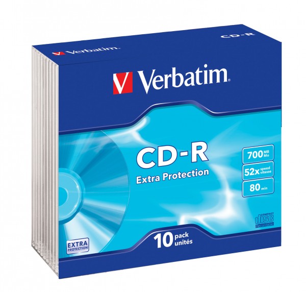 Verbatim - 10 x CD-R - 700 MB (80 Min) 52x - Slim Jewel Case