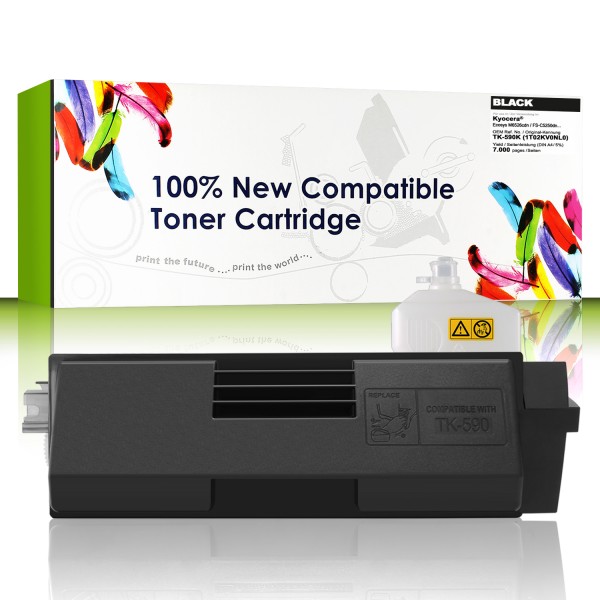 CartridgeWeb Toner kompatibel zu Kyocera/Mita 1T02KV0NL0 TK590K Schwarz 7.000 Seiten