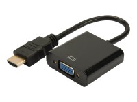 DIGITUS - Video- / Audio-Adapter - HDMI (M) bis HD-15 (VGA), Mini-Stecker (W) - Schwarz
