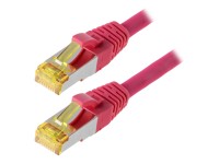 Helos - Patch-Kabel - RJ-45 (M) bis RJ-45 (M) - 2 m - SFTP, PiMF - CAT 6a - halogenfrei, geformt, ohne Haken - Magenta