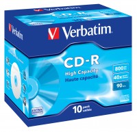 Verbatim CD-R 800MB/90 Min 48x 10er Jewel Case extra protection DataLife 43428