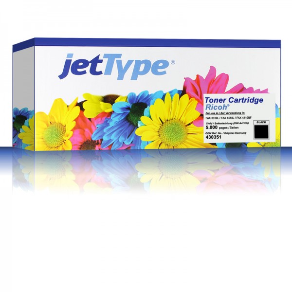 jetType Toner kompatibel zu Ricoh 430351 TYPE1260D Schwarz 5.000 Seiten 1 Stück