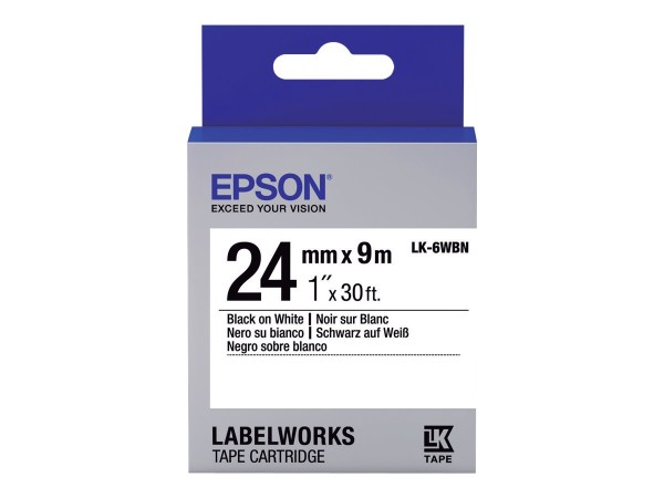Epson LabelWorks LK-6WBN - Schwarz auf Weiß - Rolle (2,4 cm x 9 m) C53S656006
