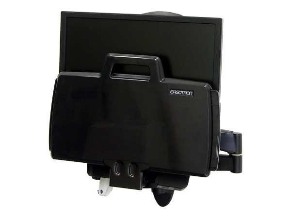 Ergotron 200 Series - Befestigungskit (Gelenkarm, Barcode-Scanner-Halter, Tastaturablage mit linker/rechter Mausablage) - für LCD-Display / PC-Ausrüstung - Stahl - Schwarz - Bildschirmgröße: bis zu 61 cm (bis zu 24 Zoll) - Wandmontage