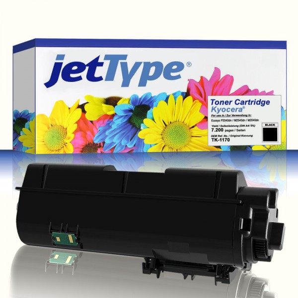 jetType Toner kompatibel zu Kyocera/Mita 1T02S50NL0 TK-1170 Schwarz 7.200 Seiten 1 Stück