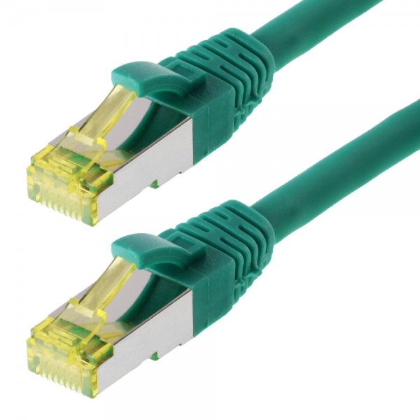 Patchkabel S/FTP (PIMF) CAT 6A, grün 0,5m halogenfrei