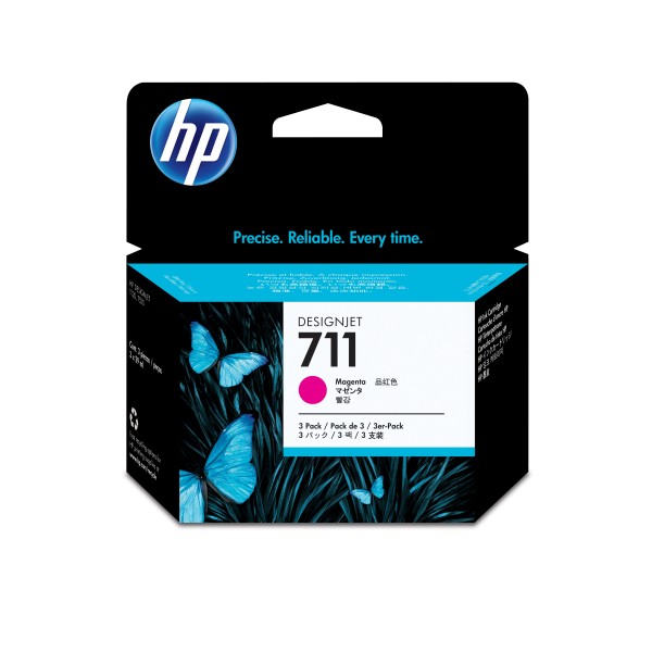 HP 711 - 3er-Pack - 29 ml - Magenta - Original - DesignJet - Tintenpatrone - für DesignJet T100, T120, T120 ePrinter, T125, T130, T520, T520 ePrinter, T525, T530