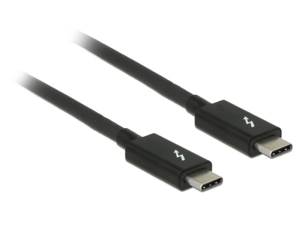 DeLOCK - Thunderbolt-Kabel - USB-C (M) bis USB-C (M) - USB 3.1 Gen 2 / Thunderbolt 3 / DisplayPort 1.2a - 20 V - 5 A - 1 m - 4K Unterstützung - Schwarz