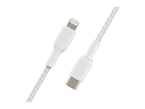 Belkin BOOST CHARGE - Lightning-Kabel - 24 pin USB-C männlich zu Lightning männlich - 2 m - weiß - USB-Stromversorgung (18 W)